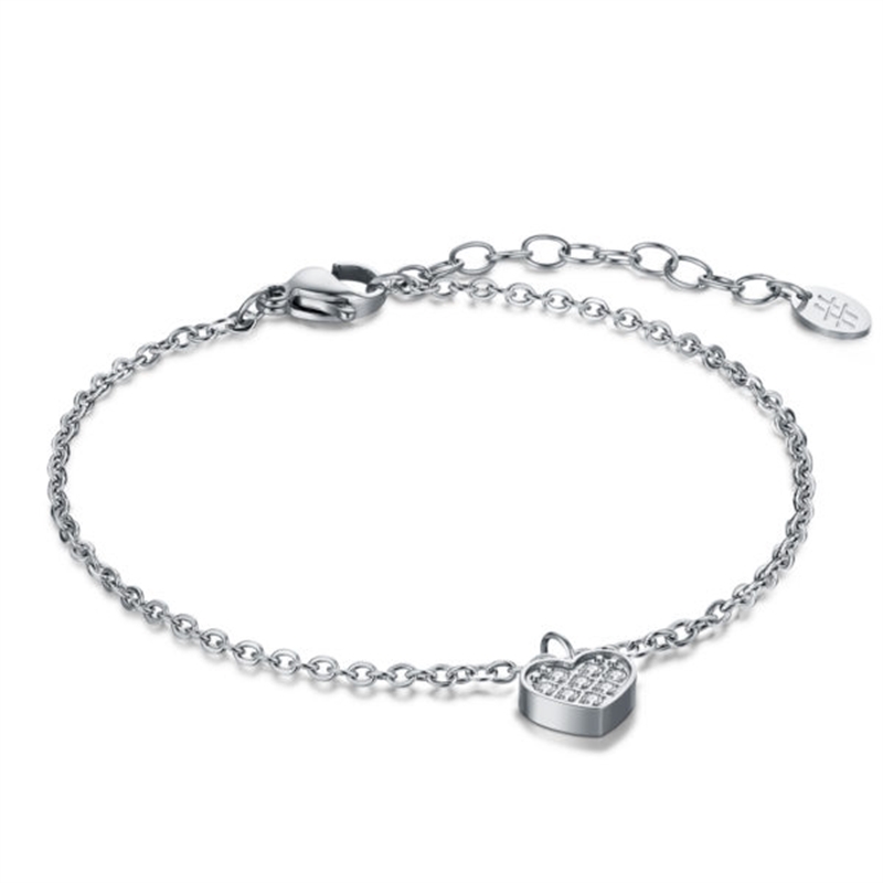 BRAND GIOIELLI LA JOLIE BRACCIALE IN ACCIAIO CON CUORE PENDENTE