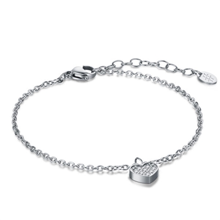 BRAND GIOIELLI LA JOLIE BRACCIALE IN ACCIAIO CON CUORE PENDENTE - 03BR015-1 - 03BR015-1