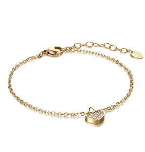 BRAND GIOIELLI LA JOLIE BRACCIALE IN ACCIAIO CON CUORE PENDENTE PVD ORO - 03BR015G-1 - 03BR015G-1