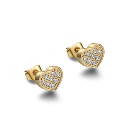 BRAND GIOIELLI LA JOLIE ORECCHINO LOBO CUORE IN ACCIAIO PVD ORO - 03ER010G-1 - 03ER010G-1