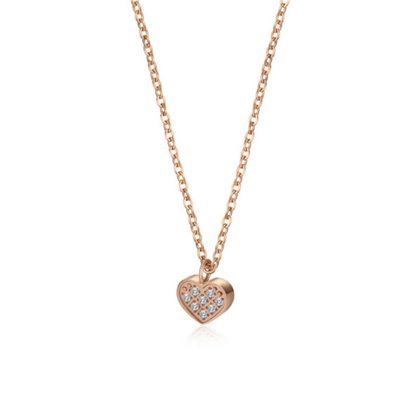 BRAND GIOIELLI LA JOLIE COLLANA CON CUORE PENDENTE IN ACCIAIO PVD ROSE' BRAND GIOIELLI LA JOLIE COLLANA CON CUORE PENDENTE IN ACCIAIO PVD ROSE'