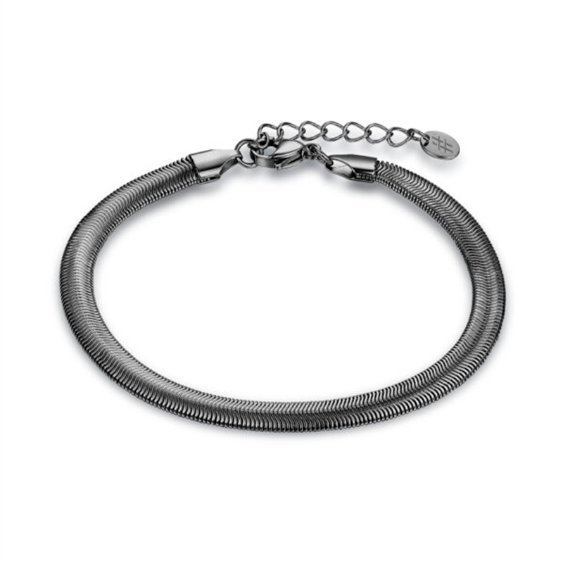 BRAND GIOIELLI POISON BRACCIALE CATENA SNAKE IN ACCIAIO PVD NERO