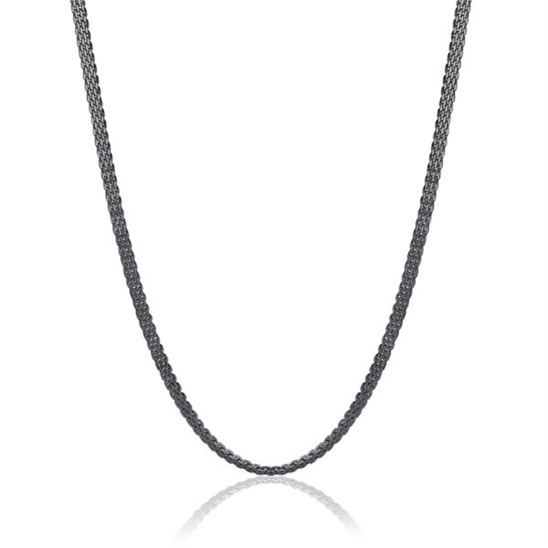 BRAND GIOIELLI POISON COLLANA CATENA MESH IN ACCIAIO PVD NERO