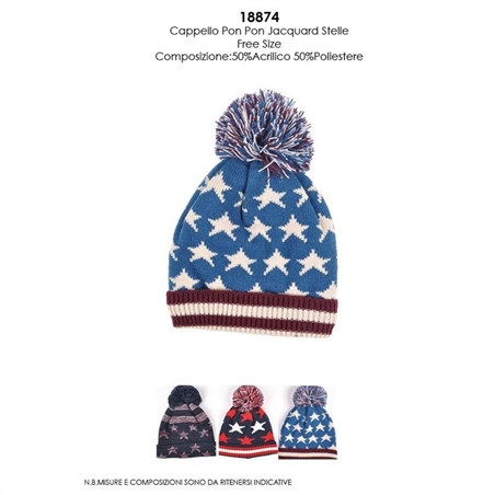 CHARRO CAPPELLO UOMO JACQUARD STELLE COL. ASSORTITI - 8033098187096-1 - 8033098187096-1