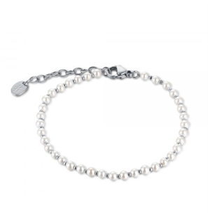 BRAND GIOIELLI PERLE DI LUNA BRACCIALE IN MADREPERLA E SFERE DI ACCIAIO - 14BR008-1 - 14BR008-1
