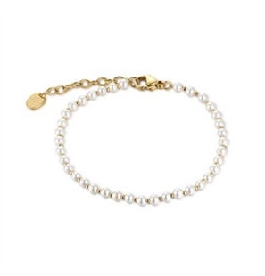 BRAND GIOIELLI PERLE DI LUNA BRACCIALE IN MADREPERLA E SFERE DI ACCIAIO PVD ORO - 14BR008G-1 - 14BR008G-1