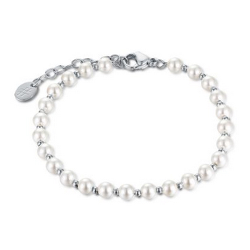 BRAND GIOIELLI PERLE DI LUNA BRACCIALE IN MADREPERLA E SFERE DI ACCIAIO BRAND GIOIELLI PERLE DI LUNA BRACCIALE IN MADREPERLA E SFERE DI ACCIAIO
