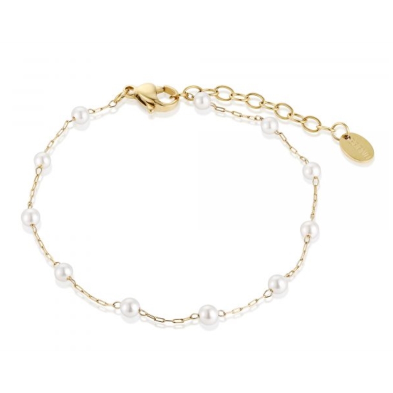 BRAND GIOIELLI PERLE DI LUNA BRACCIALE IN MADREPERLA E SFERE ALTERNATE PVD ORO BRAND GIOIELLI PERLE DI LUNA BRACCIALE IN MADREPERLA E SFERE ALTERNATE PVD ORO