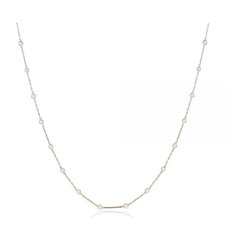 BRAND GIOIELLI PERLE DI LUNA COLLANA IN MADREPERLA E SFERE ALTERNATE PVD ORO