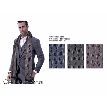 GIAN MARCO VENTURI SCIARPA UOMO IN COTONE NERO - 5412028657008-1 - GMV62703-1