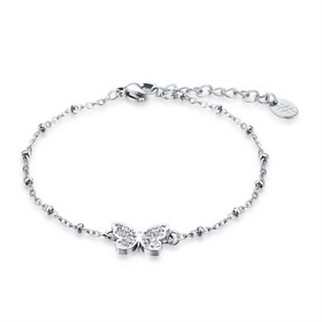 BRAND GIOIELLI SHINE BRACCIALE FARFALLA CON CRISTALLI BIANCHI - 19BR004-1 - 19BR004-1