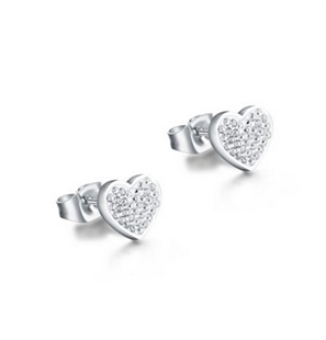 BRAND GIOIELLI SHINE ORECCHINI CUORI CON CRISTALLI BIANCHI - 19ER005-1 - 19ER005-1