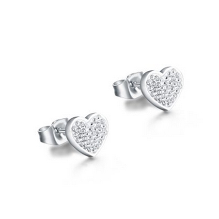 BRAND GIOIELLI SHINE ORECCHINI CUORI CON CRISTALLI BIANCHI - 19ER005-1 - 19ER005-1