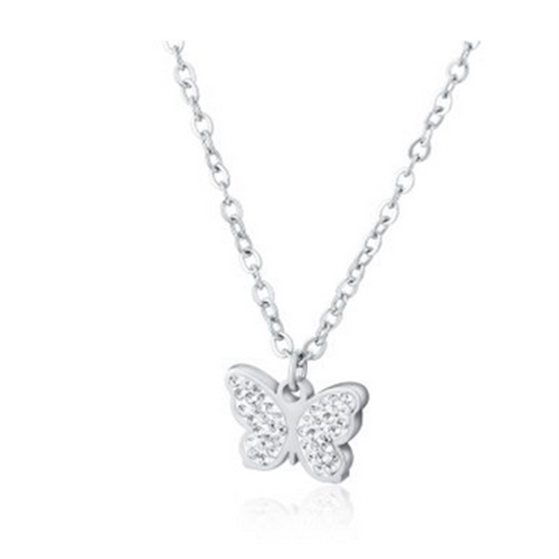 BRAND GIOIELLI SHINE COLLANA FARFALLA CON CRISTALLI BIANCHI