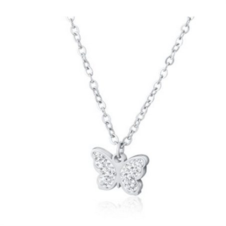 BRAND GIOIELLI SHINE COLLANA FARFALLA CON CRISTALLI BIANCHI - 19NK004-1 - 19NK004-1