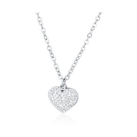 BRAND GIOIELLI SHINE COLLANA CUORE CON CRISTALLI BIANCHI - 19NK005-1 - 19NK005-1