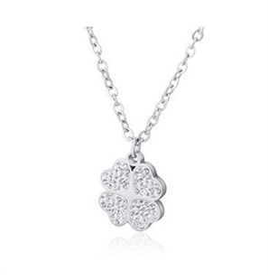 BRAND GIOIELLI SHINE COLLANA QUADRIFOGLIO CON CRISTALLI BIANCHI - 19NK007-1 - 19NK007-1