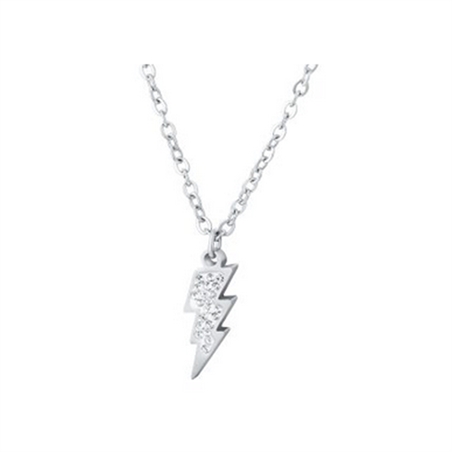 BRAND GIOIELLI SHINE COLLANA FULMINE CON CRISTALLI BIANCHI - 19NK009-1 - 19NK009-1