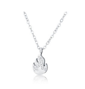 BRAND GIOIELLI SHINE COLLANA FIAMMA CON CRISTALLI BIANCHI - 19NK010-1 - 19NK010-1
