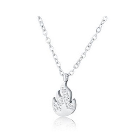 BRAND GIOIELLI SHINE COLLANA FIAMMA CON CRISTALLI BIANCHI - 19NK010-1 - 19NK010-1