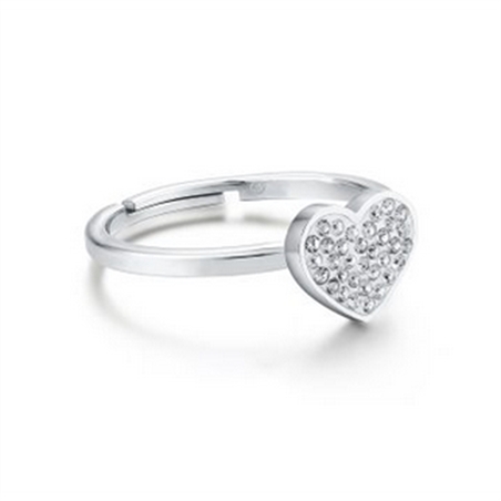 BRAND GIOIELLI SHINE ANELLO CUORE REGOLABILE CON CRISTALLI BIANCHI MIS. 12/14 - 19RG005-12-1 - 19RG005-12-1
