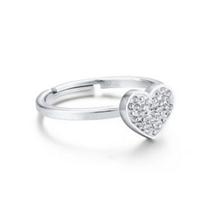 BRAND GIOIELLI SHINE ANELLO CUORE REGOLABILE CON CRISTALLI BIANCHI MIS. 15/17 - 19RG005-15-1 - 19RG005-15-1