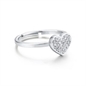 BRAND GIOIELLI SHINE ANELLO CUORE REGOLABILE CON CRISTALLI BIANCHI MIS. 15/17