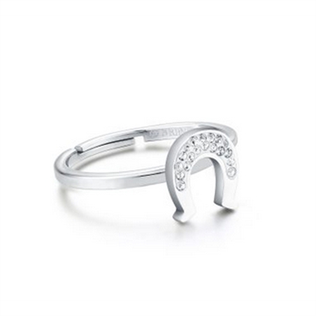 BRAND GIOIELLI SHINE ANELLO FERRO DI CAVALLO REGOLABILE CON CRISTALLI BIANCHI MIS. 12/14 - 19RG008-12-1 - 19RG008-12-1