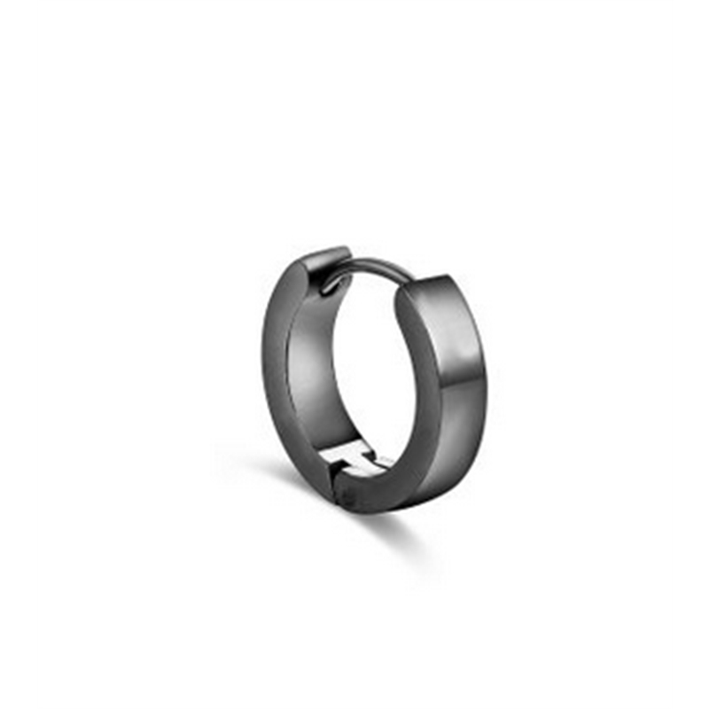 BRAND GIOIELLI EMPIRE ORECCHINO SCATTINO SINGOLO IN ACCIAIO 16MM NERO