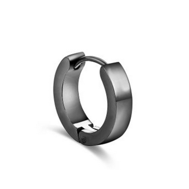BRAND GIOIELLI EMPIRE ORECCHINO SCATTINO SINGOLO IN ACCIAIO 20MM NERO