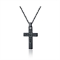 BRAND GIOIELLI EMPIRE COLLANA CROCE CON CRISTALLI NERI