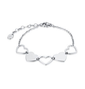 BRAND GIOIELLI GOOD FEELING BRACCIALE CUORI ALTERNATI IN ACCIAIO - 03BR022-1 - 03BR022-1