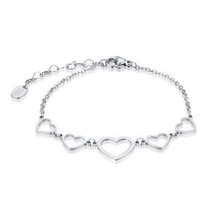 BRAND GIOIELLI GOOD FEELING BRACCIALE 5 CUORI VUOTI IN ACCIAIO - 03BR023-1 - 03BR023-1