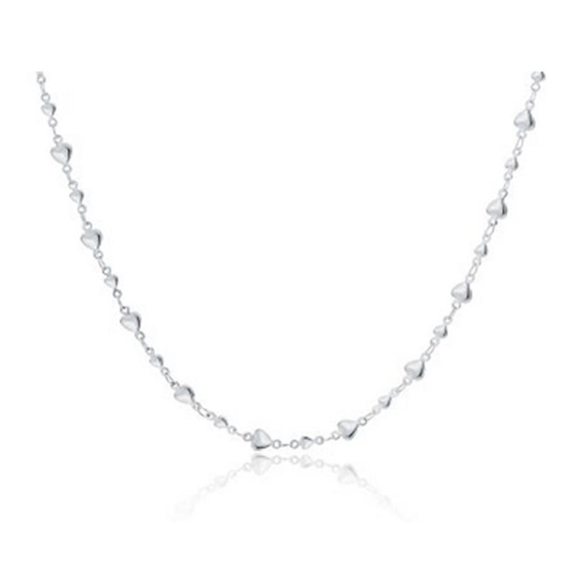 BRAND GIOIELLI GOOD FEELING COLLANA CATENA CUORI PICCOLI E GRANDI IN ACCIAIO