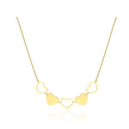 BRAND GIOIELLI GOOD FEELING COLLANA CUORI ALTERNATI PICCOLI E GRANDI IN PVD ORO - 03NK017G-1 - 03NK017G-1