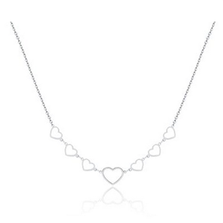 BRAND GIOIELLI GOOD FEELING COLLANA 7 CUORI VUOTI IN ACCIAIO - 03NK018-1 - 03NK018-1