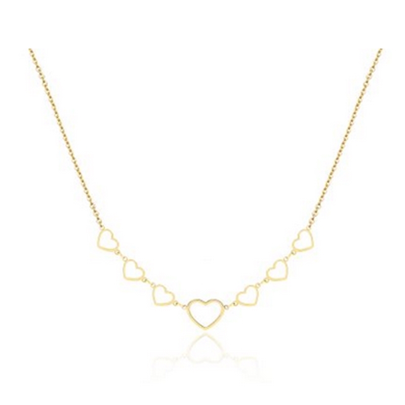 BRAND GIOIELLI GOOD FEELING COLLANA 7 CUORI VUOTI IN PVD ORO BRAND GIOIELLI GOOD FEELING COLLANA 7 CUORI VUOTI IN PVD ORO