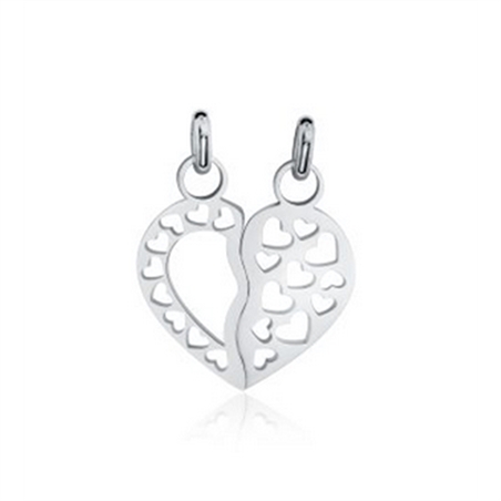 BRAND GIOIELLI GOOD FEELING COPPIA DI CHARMS CUORE A META' - 03CH006-1 - 03CH006-1