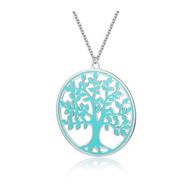 BRAND GIOIELLI COLLANA ALBERO DELLA VITA GRANDE CON SMALTO TURCHESE BRAND GIOIELLI COLLANA ALBERO DELLA VITA GRANDE CON SMALTO TURCHESE