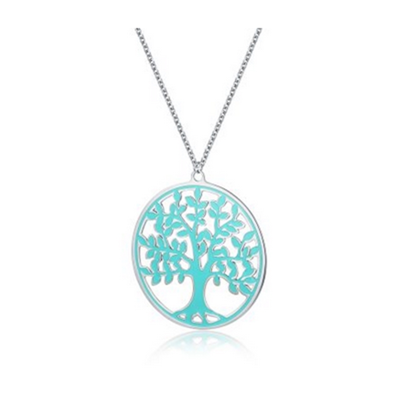BRAND GIOIELLI COLLANA ALBERO DELLA VITA MEDIO CON SMALTO TURCHESE BRAND GIOIELLI COLLANA ALBERO DELLA VITA MEDIO CON SMALTO TURCHESE