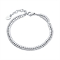 BRAND GIOIELLI BRACCIALE TENNIS DOPPIO CON CRISTALLI BIANCHI