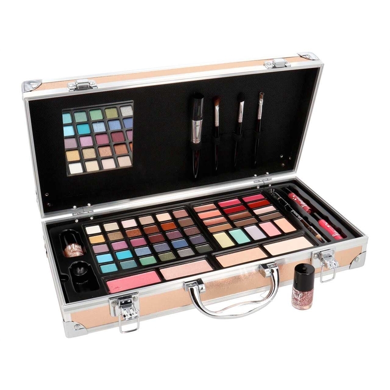 CASUELLE BEAUTY CASE TROUSSE MAKEUP IN ALLUMINIO GOLD