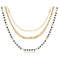 BRAND GIOIELLI LAYERS COLLANA DORATA TRIPLO FILO CON CRISTALLI NERI BRAND GIOIELLI LAYERS COLLANA DORATA TRIPLO FILO CON CRISTALLI NERI