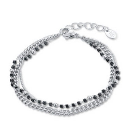 BRAND GIOIELLI LAYERS BRACCIALE TRIPLO FILO CON PERLINE - 30BR014-1 - 30BR014-1