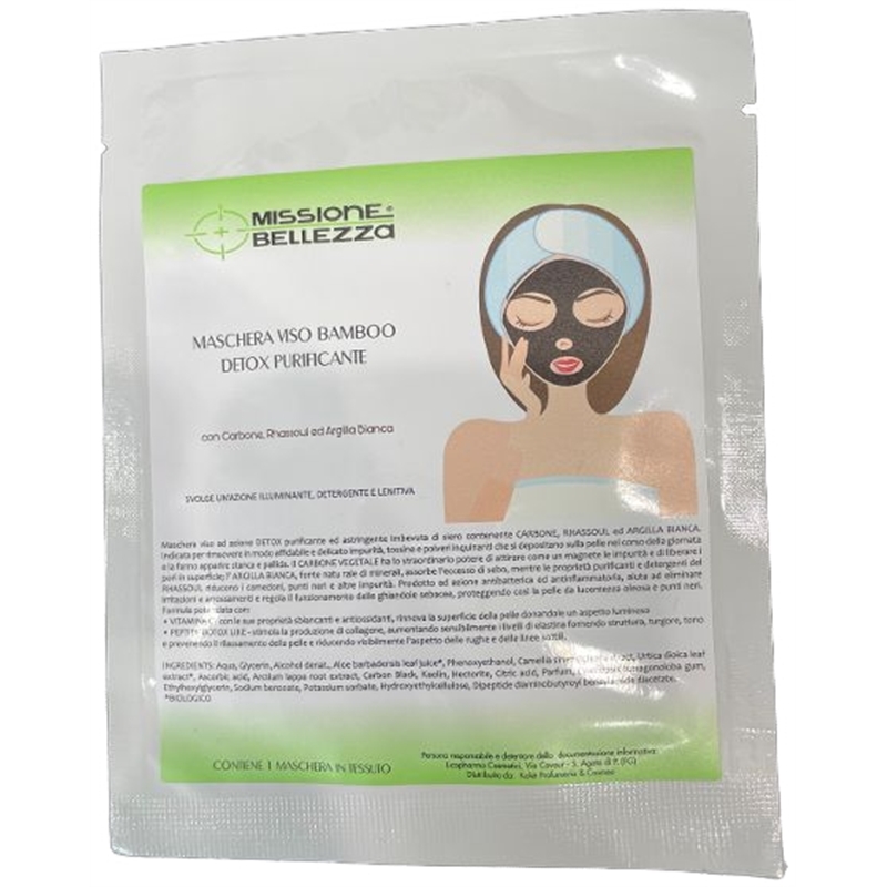 MISSIONE BELLEZZA MASCHERA VISO BAMBOO DETOX PURIFICANTE MONODOSE