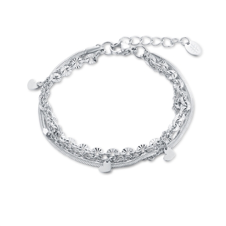 BRAND GIOIELLI LAYERS BRACCIALE TRIPLO FILO CON CUORI - 30BR011-1 - 30BR011-1