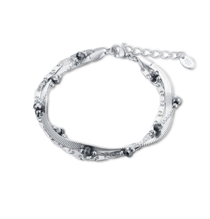 BRAND GIOIELLI LAYERS BRACCIALE TRIPLO FILO CON CRISTALLI NERI - 30BR013-1 - 30BR013-1