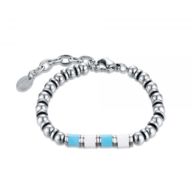 BRAND GIOIELLI BRACCIALE BIANCO AZZURRO MISURA BAMBINO BRAND GIOIELLI BRACCIALE BIANCO AZZURRO MISURA BAMBINO
