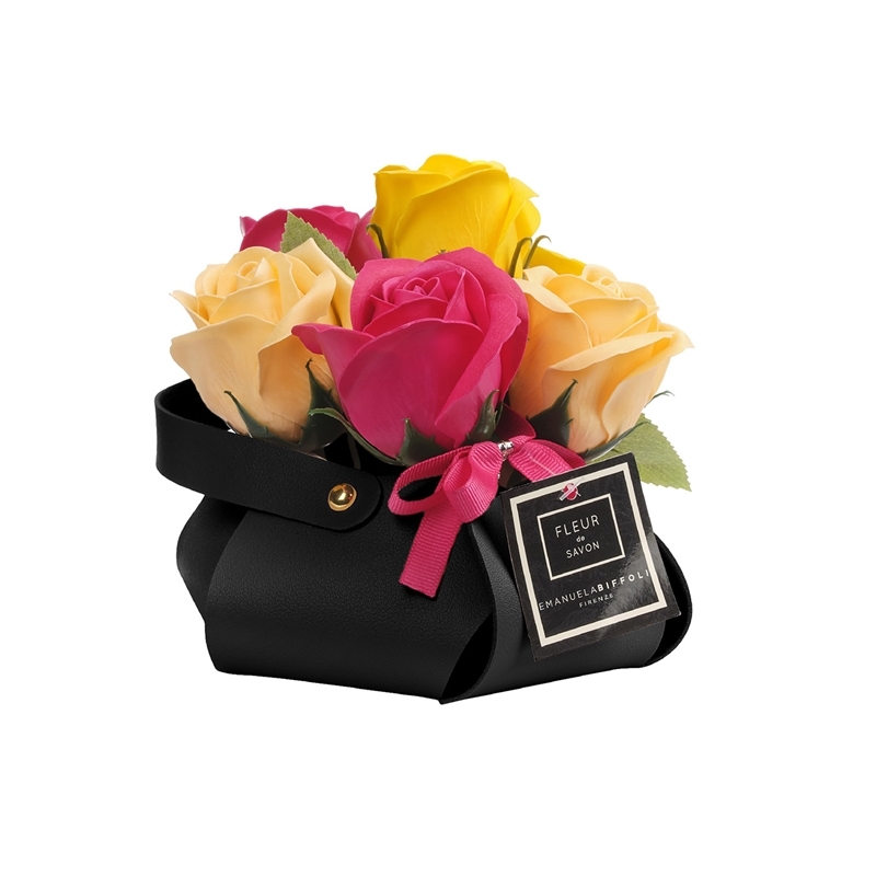 BIFFOLI FIORI SAPONE BOUQUET IN CESTINO ECOPELLE