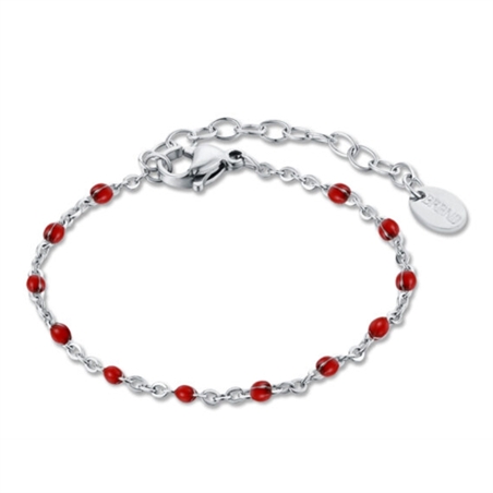 BRAND GIOIELLI INCANTO BRACCIALE CATENA SMALTO ROSSO - 22BR014R-1 - 22BR014R-1